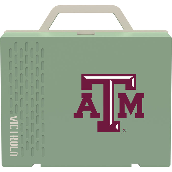 Victrola Re-Spin Sustainable Bluetooth Suitcase Record Player with Texas A&M Aggies Primary Logo