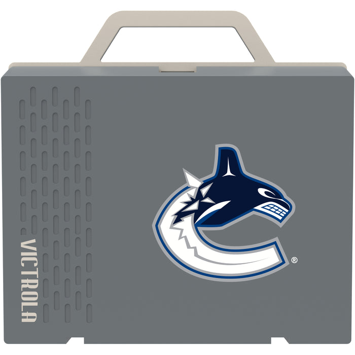 Victrola Re-Spin Sustainable Bluetooth Suitcase Record Player with Vancouver Canucks Primary Logo