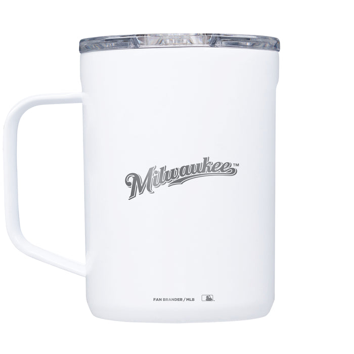 Corkcicle Coffee Mug with Milwaukee Brewers Etched Wordmark Logo