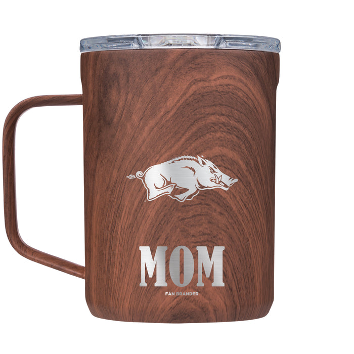 Corkcicle Coffee Mug with Arkansas Razorbacks Mom and Primary Logo