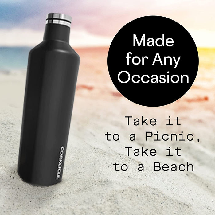 Corkcicle Insulated Canteen Water Bottle with Miami Marlins Etched Secondary Logo