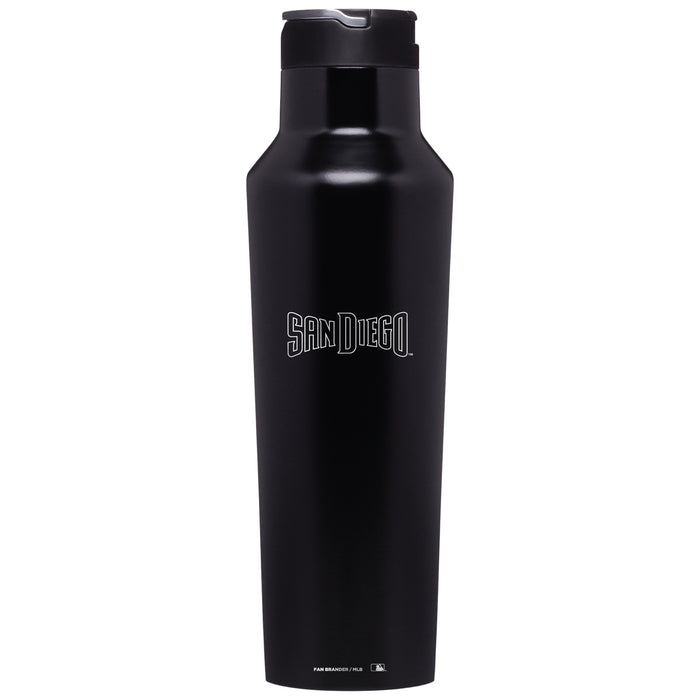 Corkcicle Insulated Canteen Water Bottle with San Diego Padres Etched Wordmark Logo