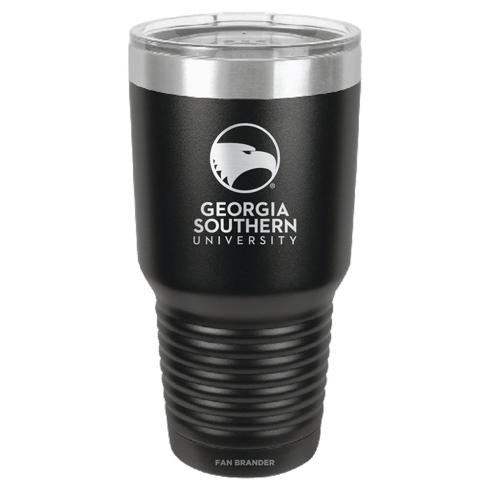 Fan Brander 30oz Stainless Steel Tumbler with Georgia Southern Eagles Etched Primary Logo