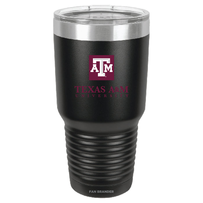 Fan Brander 30oz Stainless Steel Tumbler with Texas A&M Aggies Secondary Logo