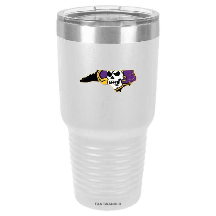 Fan Brander 30oz Stainless Steel Tumbler with East Carolina Pirates Secondary Logo