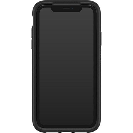OtterBox Black Phone case with Atlanta Braves Primary Logo on white marble Background