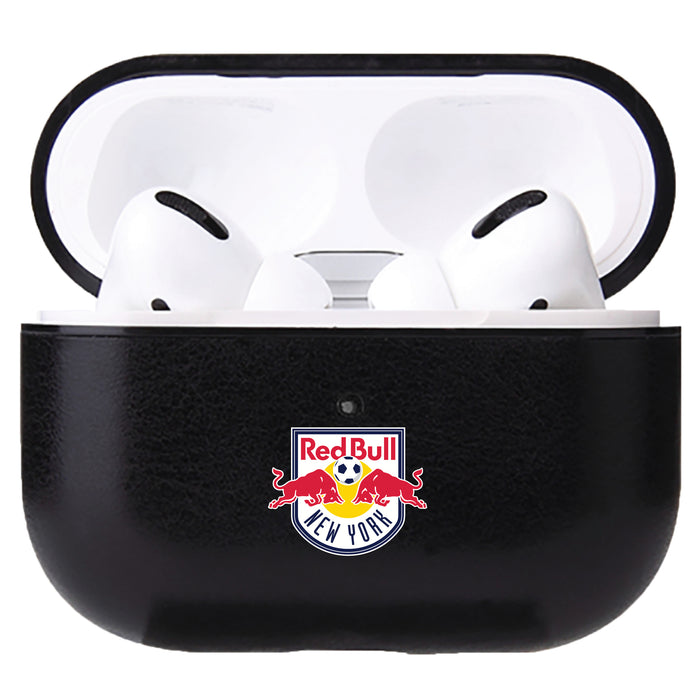 Fan Brander Black Leatherette Apple AirPod case with New York Red Bulls Primary Logo