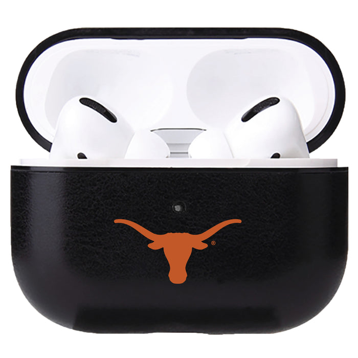 Fan Brander Black Leatherette Apple AirPod case with Texas Longhorns  Primary Logo