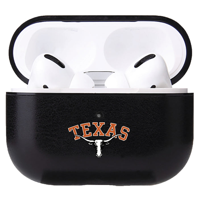 Fan Brander Black Leatherette Apple AirPod case with Texas Longhorns  Secondary Logo