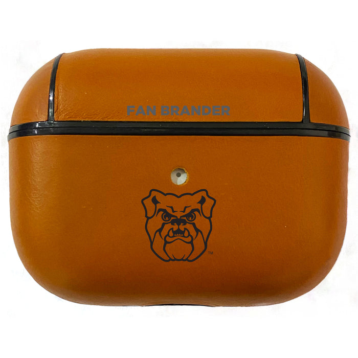 Fan Brander Tan Leatherette Apple AirPod Pro case with Butler Bulldogs Black Primary Logo