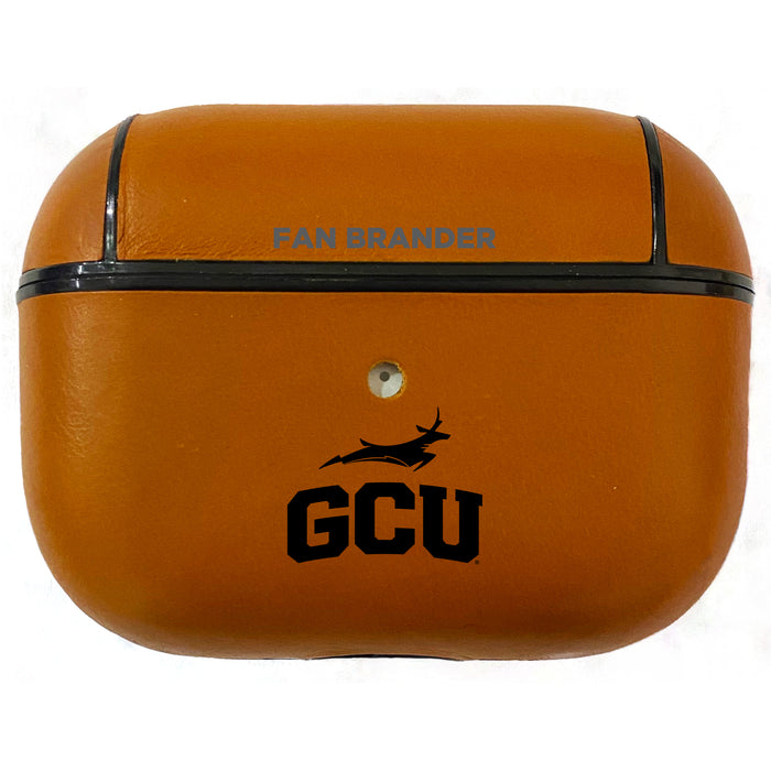 Fan Brander Tan Leatherette Apple AirPod Pro case with Grand Canyon Univ Antelopes Black Primary Logo