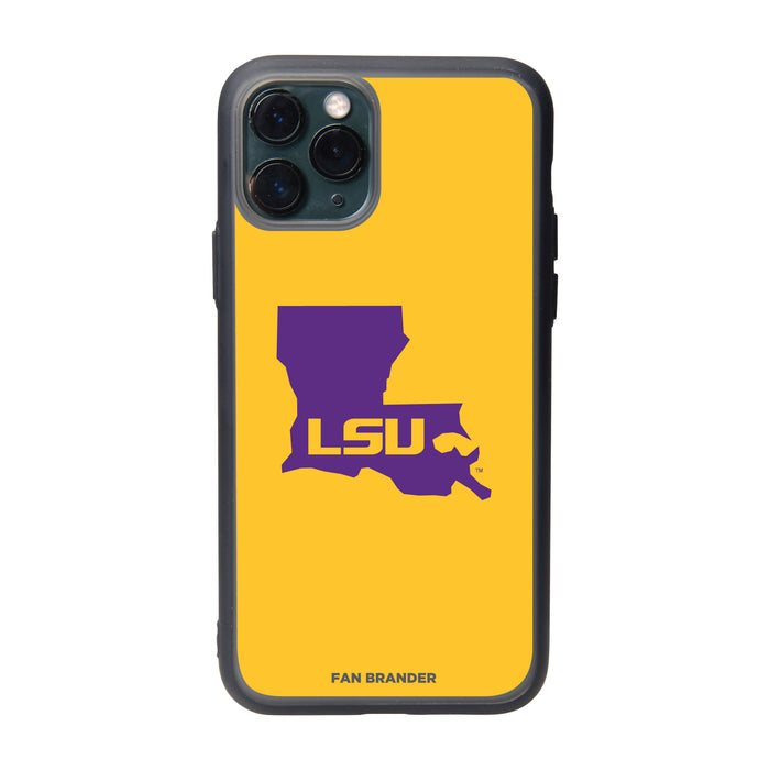 Fan Brander Slate series Phone case with LSU Tigers State Design with Team Background