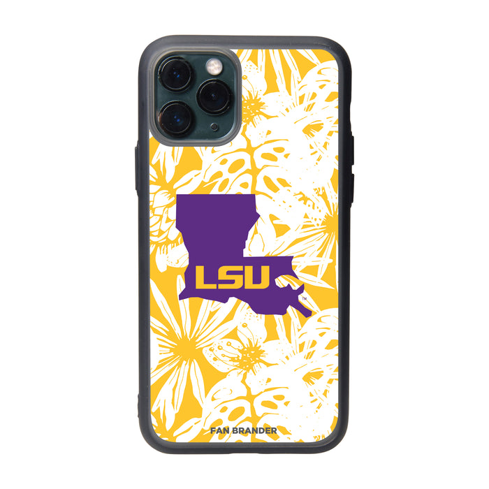 Fan Brander Slate series Phone case with LSU Tigers State Design Team Color Hawain Pattern