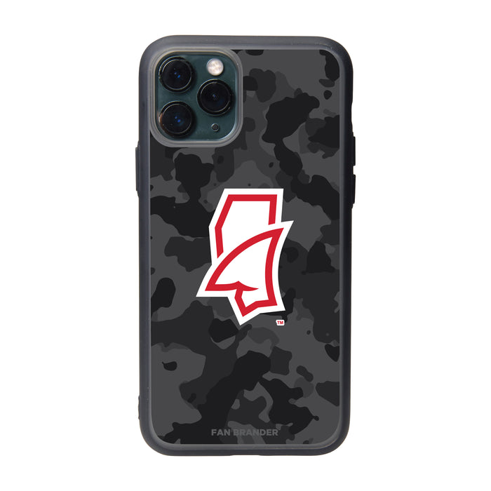 Fan Brander Slate series Phone case with Mississippi Ole Miss Mississippi Land Shark With Urban Camo Background