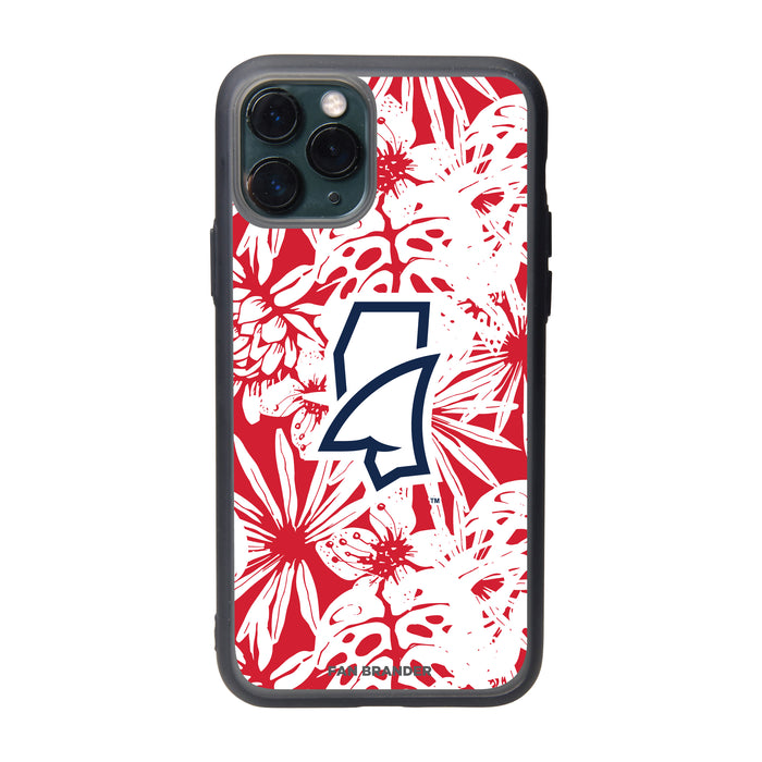 Fan Brander Slate series Phone case with Mississippi Ole Miss Mississippi Land Shark with Team Color Hawain Pattern