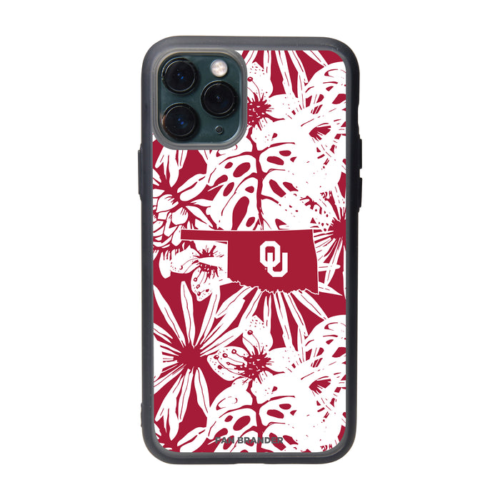 Fan Brander Slate series Phone case with Oklahoma Sooners State Design Team Color Hawain Pattern