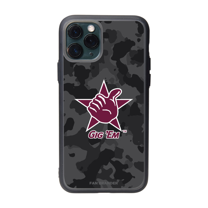 Fan Brander Slate series Phone case with Texas A&M Aggies Texas A&M Gig Em With Urban Camo Background