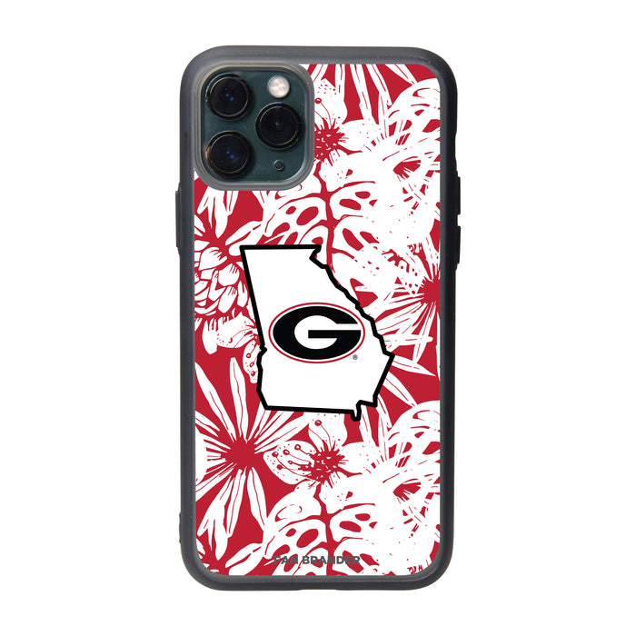 Fan Brander Slate series Phone case with Georgia Bulldogs State Design Team Color Hawain Pattern