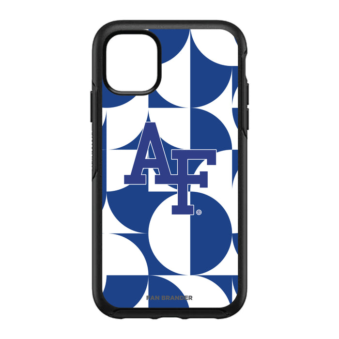 OtterBox Black Phone case with Airforce Falcons Primary Logo on Geometric Circle Background
