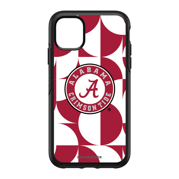 OtterBox Black Phone case with Alabama Crimson Tide Primary Logo on Geometric Circle Background