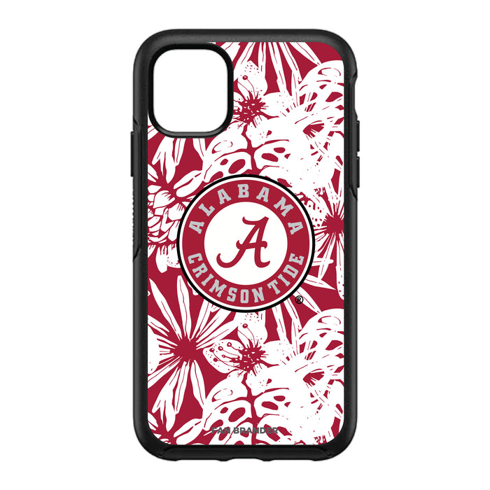 OtterBox Black Phone case with Alabama Crimson Tide Primary Logo With Team Color Hawain Pattern