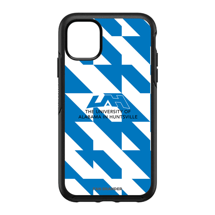 OtterBox Black Phone case with UAH Chargers Primary Logo on Geometric Quad Background