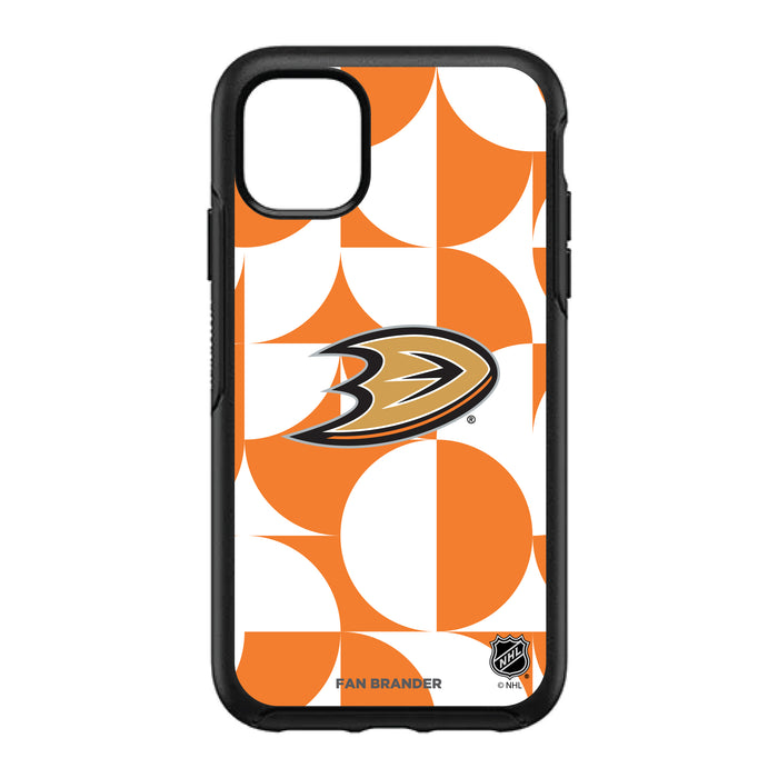 OtterBox Black Phone case with Anaheim Ducks Primary Logo on Geometric Circle Background