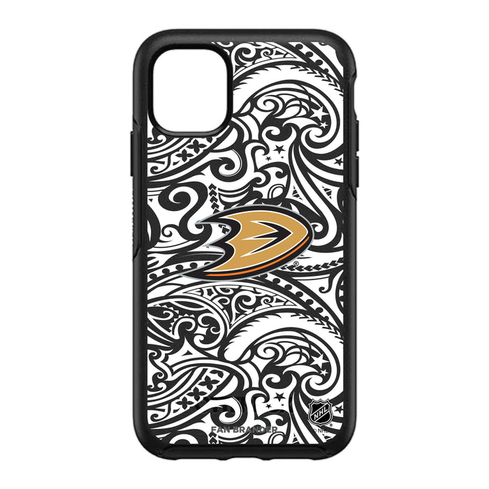 OtterBox Black Phone case with Anaheim Ducks Primary Logo With Black Tribal