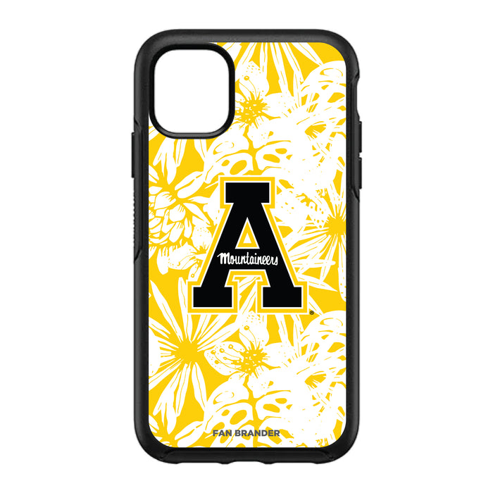 OtterBox Black Phone case with Appalachian State Mountaineers Primary Logo With Team Color Hawain Pattern