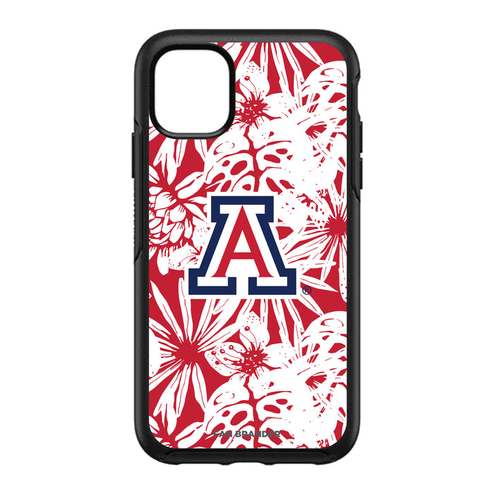 OtterBox Black Phone case with Arizona Wildcats Primary Logo With Team Color Hawain Pattern