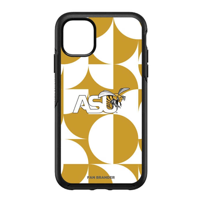 OtterBox Black Phone case with Alabama State Hornets Primary Logo on Geometric Circle Background