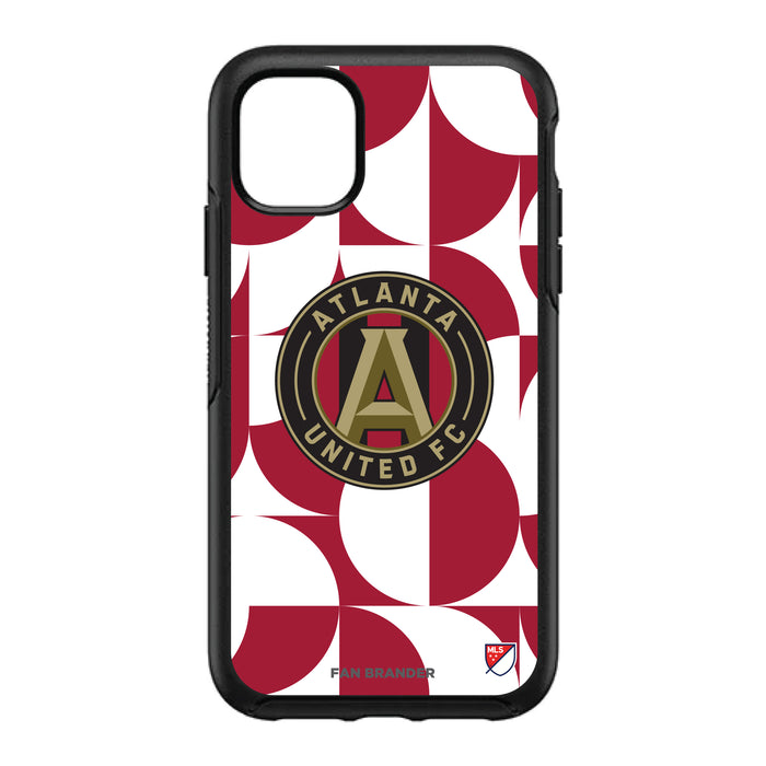 OtterBox Black Phone case with Atlanta United FC Primary Logo on Geometric Circle Background