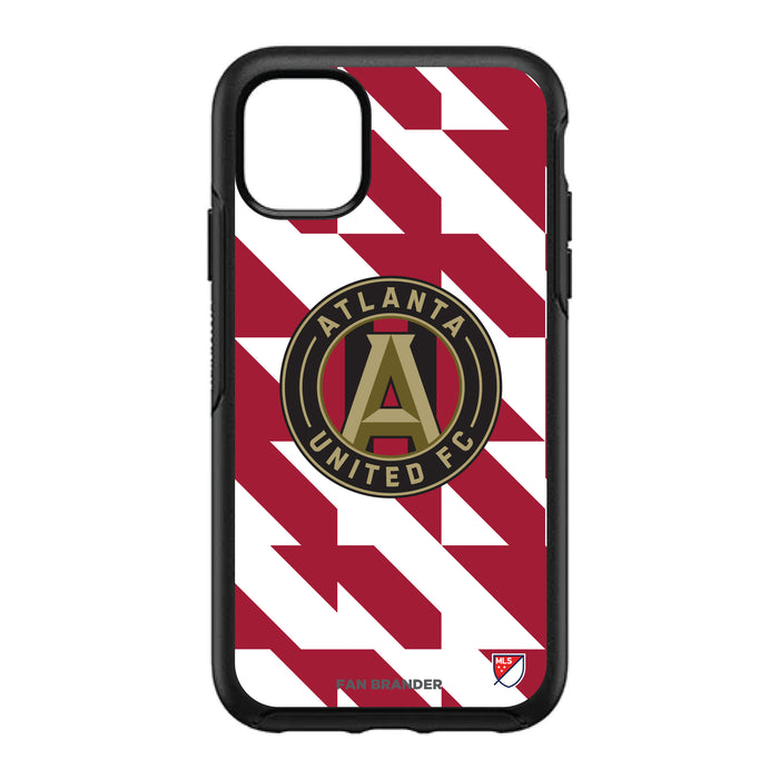 OtterBox Black Phone case with Atlanta United FC Primary Logo on Geometric Quad Background