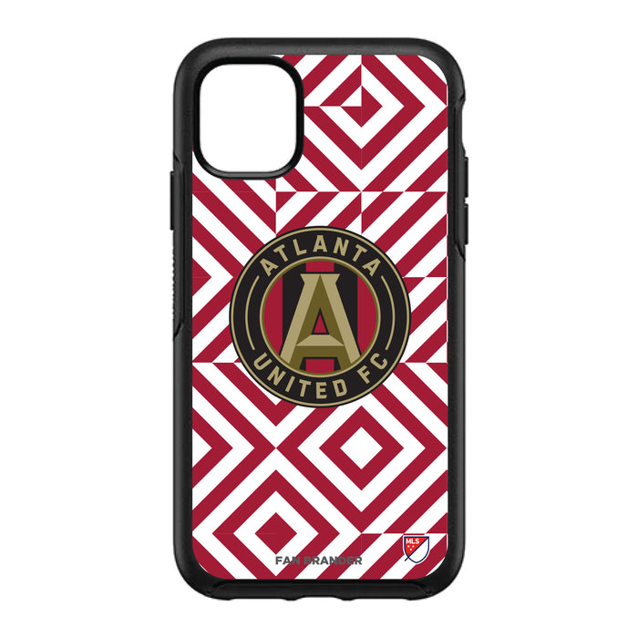 OtterBox Black Phone case with Atlanta United FC Primary Logo on Geometric Diamonds Background