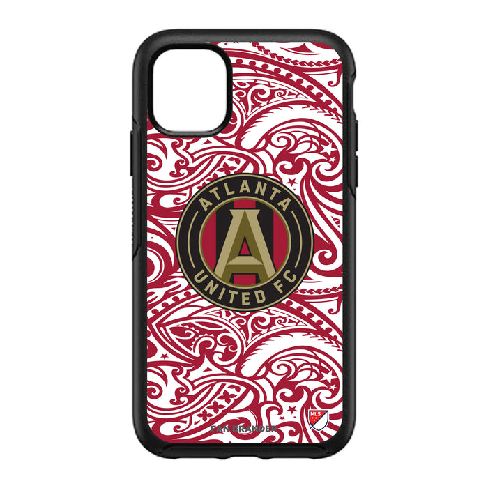 OtterBox Black Phone case with Atlanta United FC Primary Logo With Team Color Tribal Background