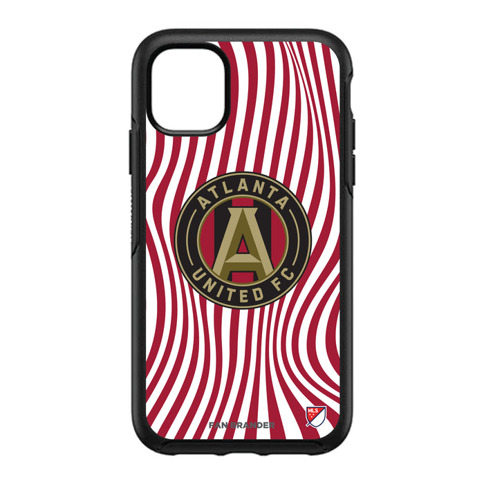OtterBox Black Phone case with Atlanta United FC Primary Logo With Team Groovey Lines