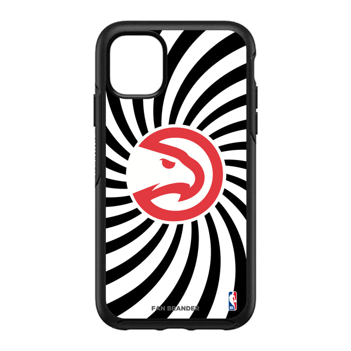 OtterBox Black Phone case with Atlanta Hawks Primary Logo With Team Groovey Burst