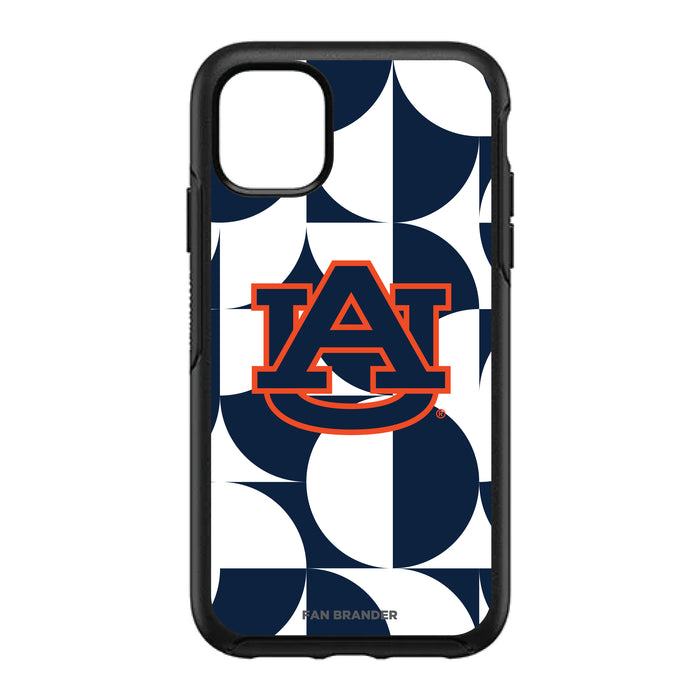 OtterBox Black Phone case with Auburn Tigers Primary Logo on Geometric Circle Background