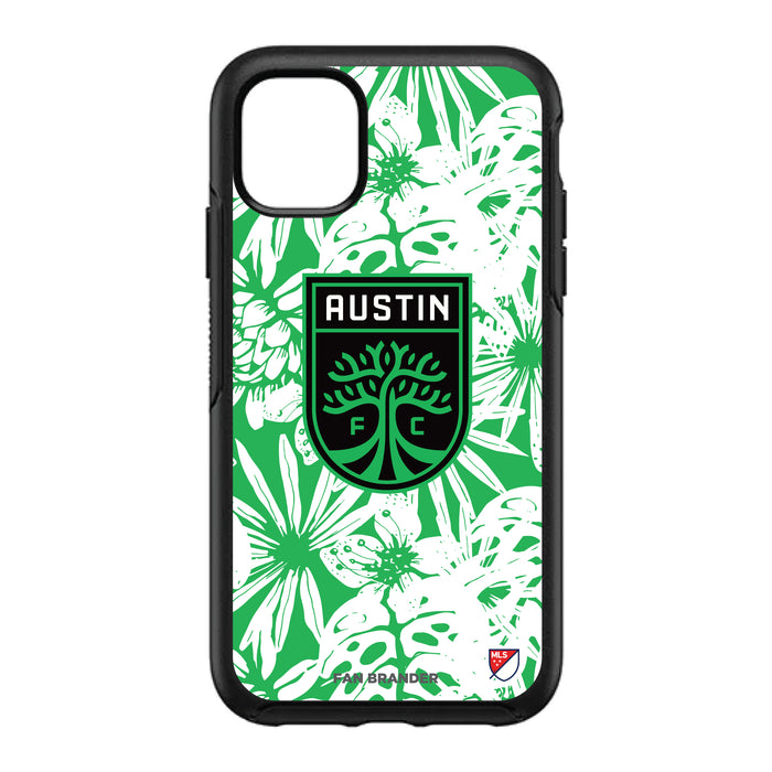 OtterBox Black Phone case with Austin FC Primary Logo With Team Color Hawain Pattern
