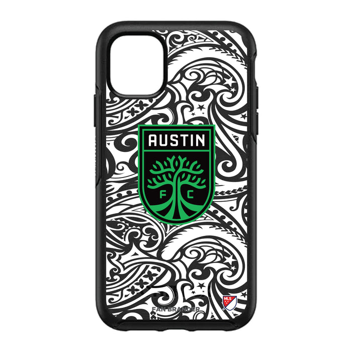 OtterBox Black Phone case with Austin FC Primary Logo With Black Tribal