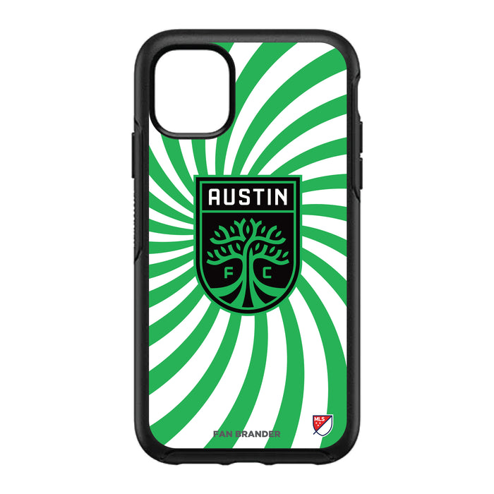 OtterBox Black Phone case with Austin FC Primary Logo With Team Groovey Burst