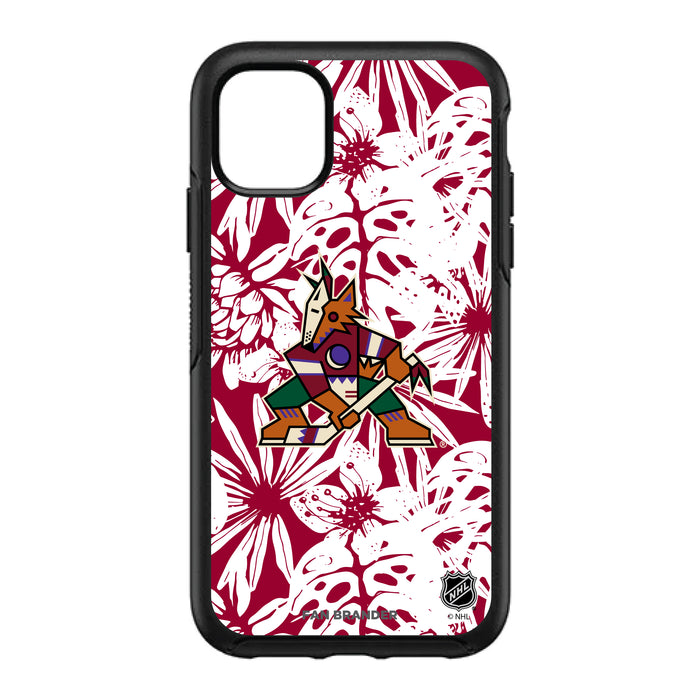 OtterBox Black Phone case with Arizona Coyotes Primary Logo With Team Color Hawain Pattern