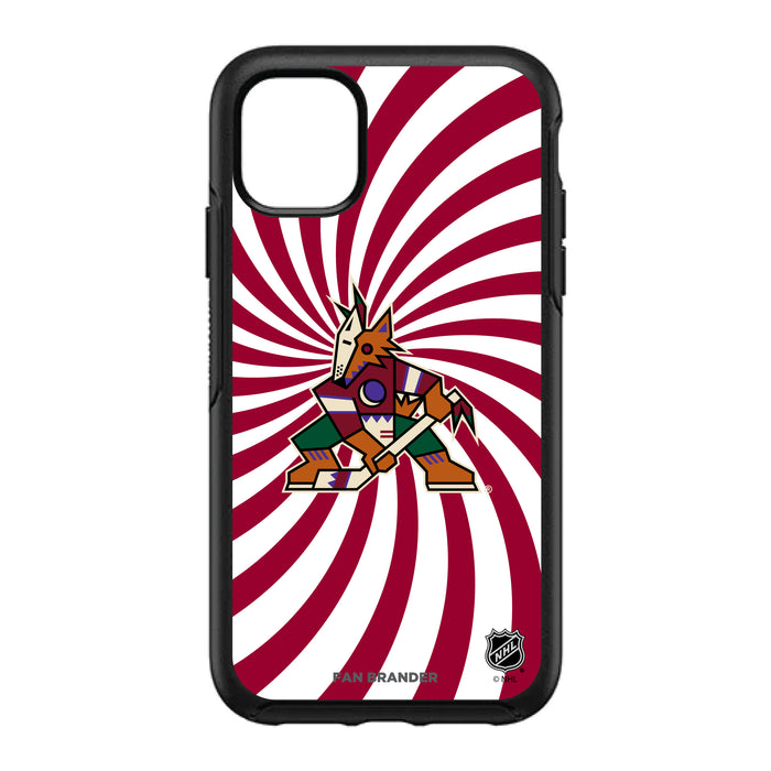 OtterBox Black Phone case with Arizona Coyotes Primary Logo With Team Groovey Burst