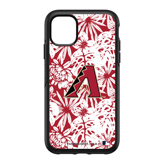 OtterBox Black Phone case with Arizona Diamondbacks Primary Logo With Team Color Hawain Pattern