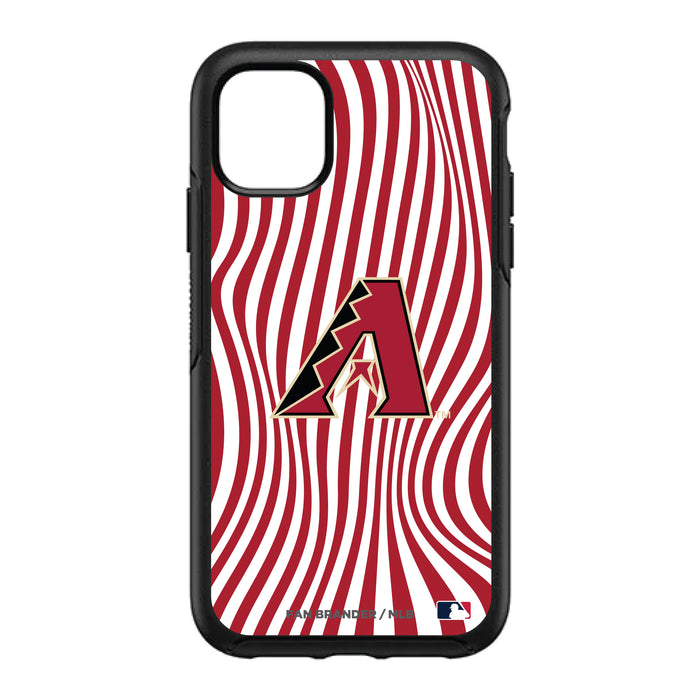 OtterBox Black Phone case with Arizona Diamondbacks Primary Logo With Team Groovey Lines