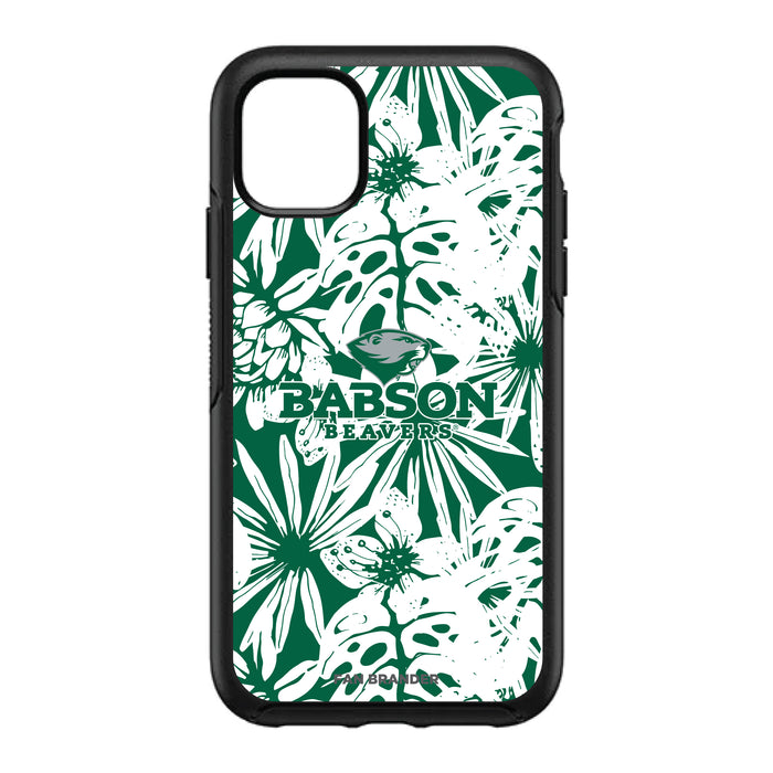 OtterBox Black Phone case with Babson University Primary Logo With Team Color Hawain Pattern