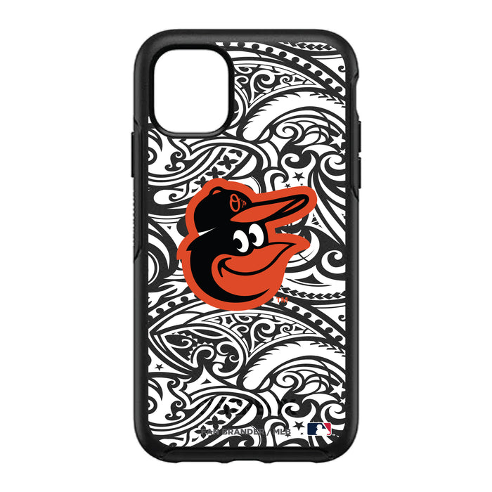 OtterBox Black Phone case with Baltimore Orioles Primary Logo With Black Tribal