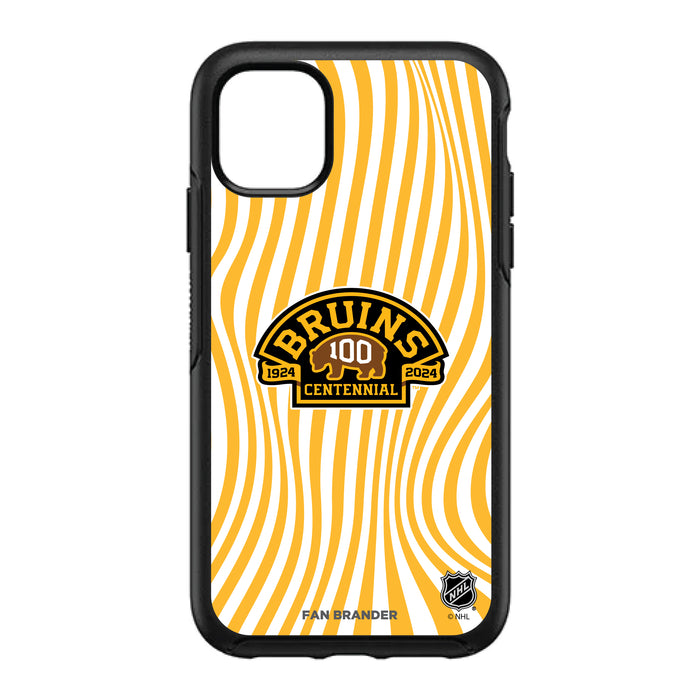 OtterBox Black Phone case with Boston Bruins Primary Logo With Team Groovey Lines