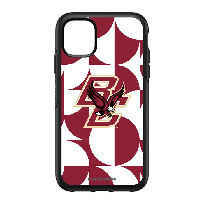 OtterBox Black Phone case with Boston College Eagles Primary Logo on Geometric Circle Background