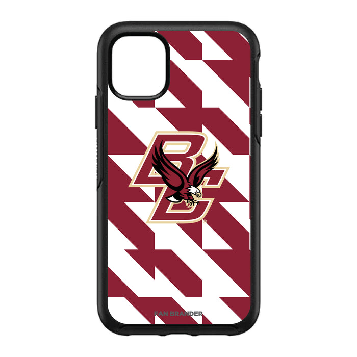 OtterBox Black Phone case with Boston College Eagles Primary Logo on Geometric Quad Background